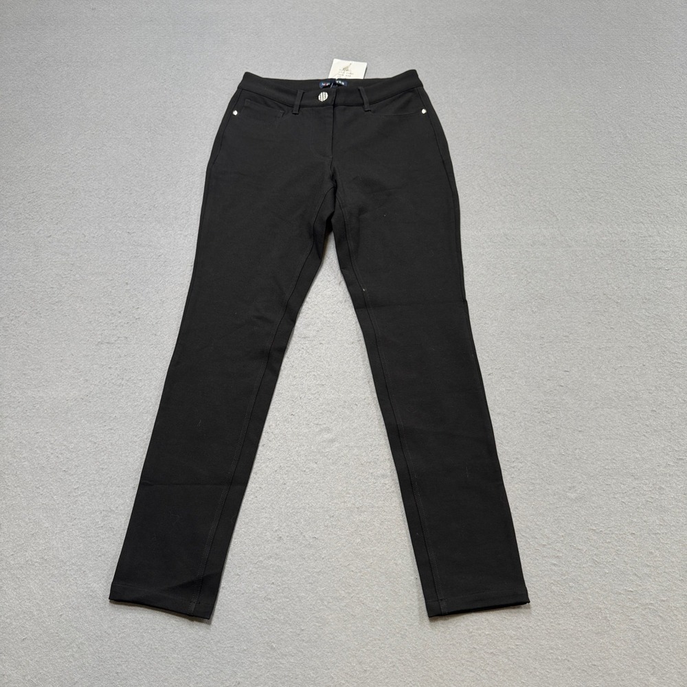 NEW‎ Movetes Eliza Pants Women's 0 Black Stretch Tapered Leg Slim Fit Athletic